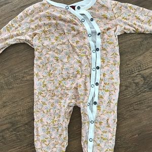 Milkbarn organic footed pjs floral 3-6 months